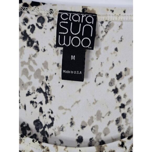 Clara Sun Woo Womens Medium Slinky Snake Print Surplice Sleeve Blouse Tunic USA - Picture 4 of 6